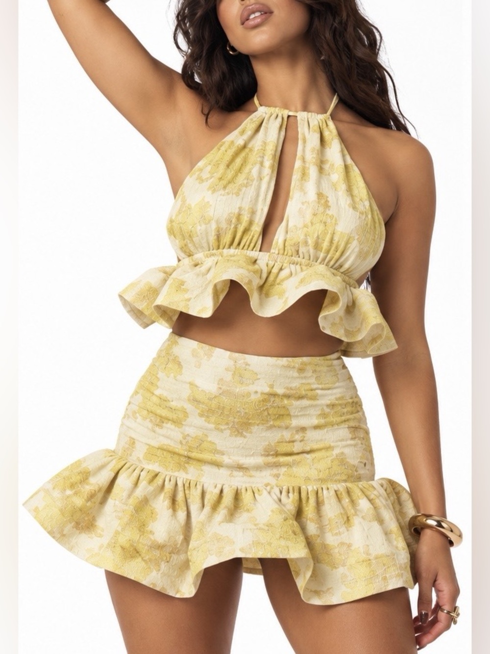 Floral Halter Skirt Set